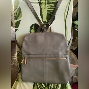 A New Day Taupe Backpack with Gold Accents